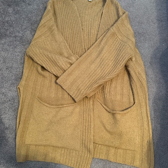 Topshop Sweaters - Topshop Tan Knit Cardigan